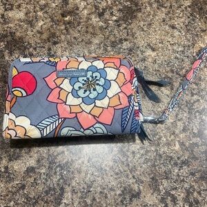 Vera Bradley Floral Wallet - Gray, Orange, Blue